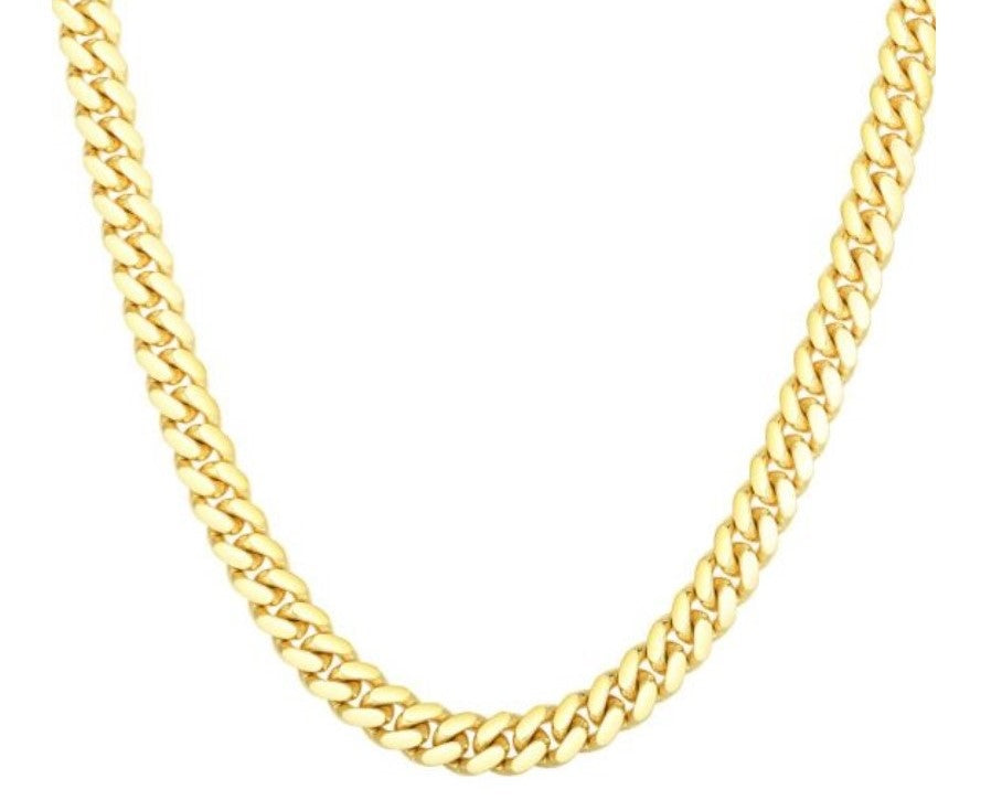 14kt Yellow Gold 2.6mm Miami Cuban Chain with Lobster Clasp 22 Inch