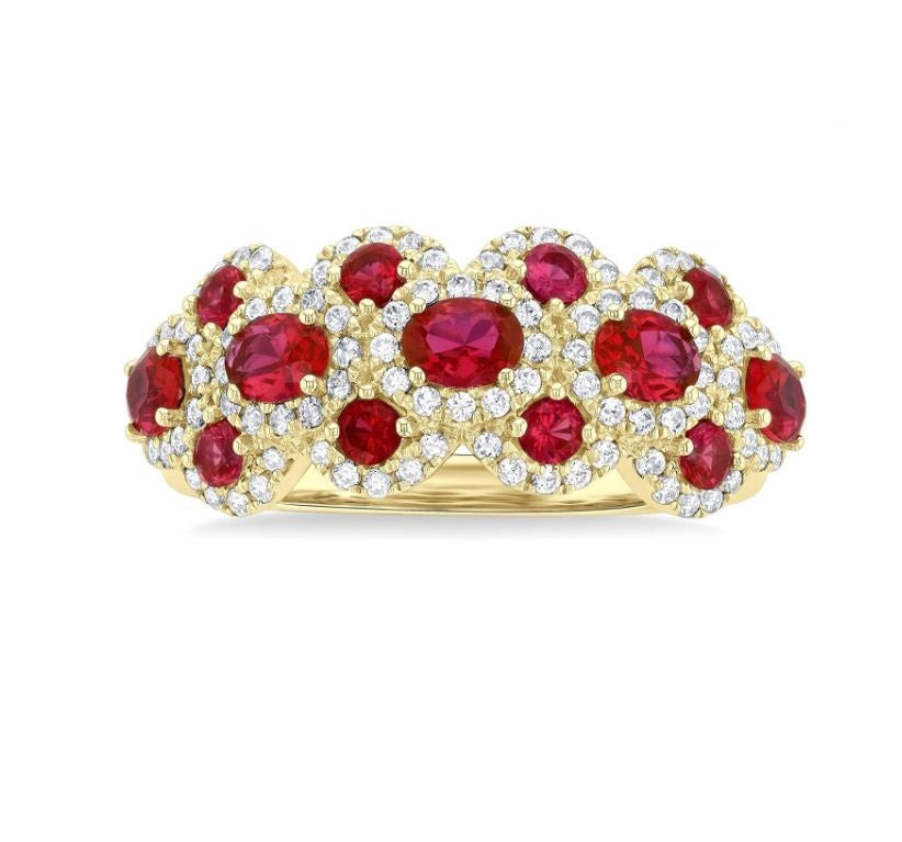 14kt Yellow Gold Ruby & Diamond Fashion Ring (0.50ct diamonds)