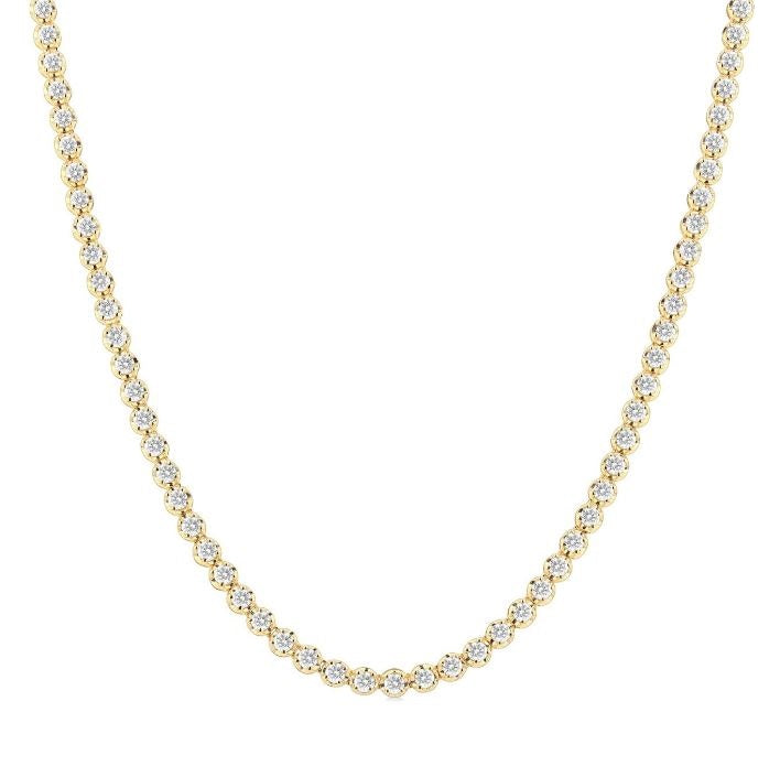 14kt Yellow Gold Diamond Eternity Tennis Necklace (5.00ct)