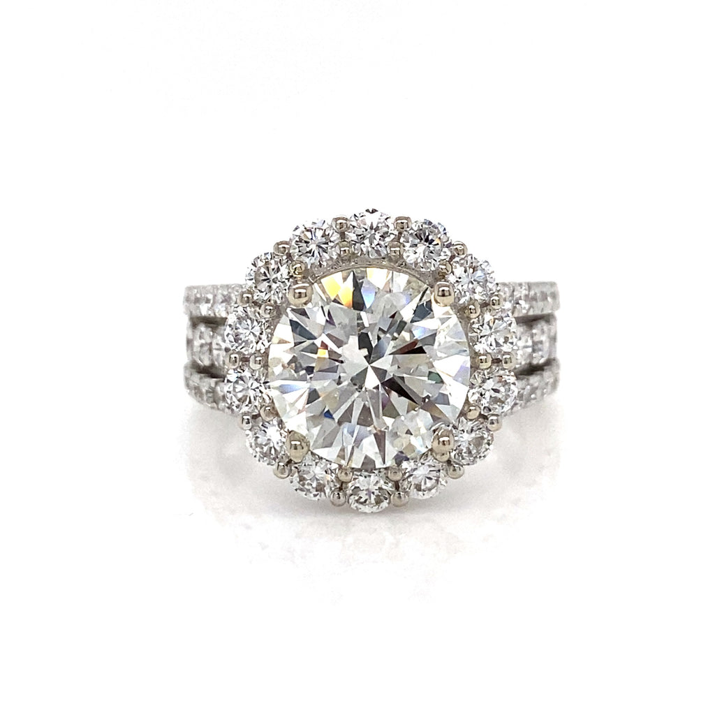 14kt White Gold Halo Diamond Engagement Ring (3.01ct)