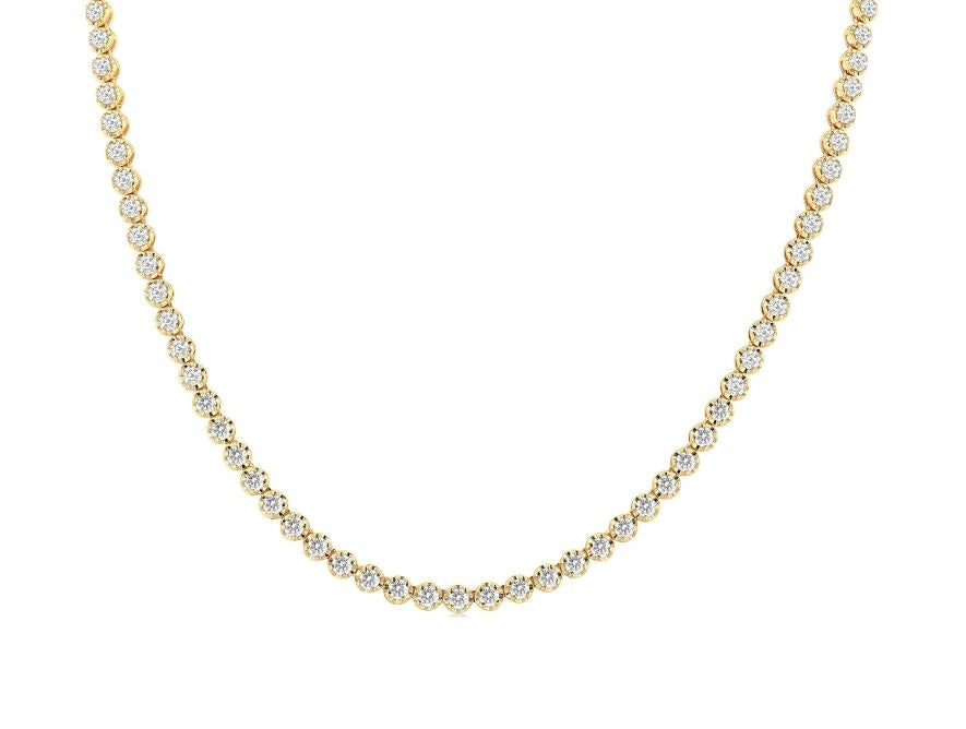 14kt Yellow Gold Diamond Eternity Tennis Necklace (7.00ct)