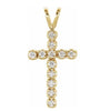 14kt Yellow Gold Diamond Cross