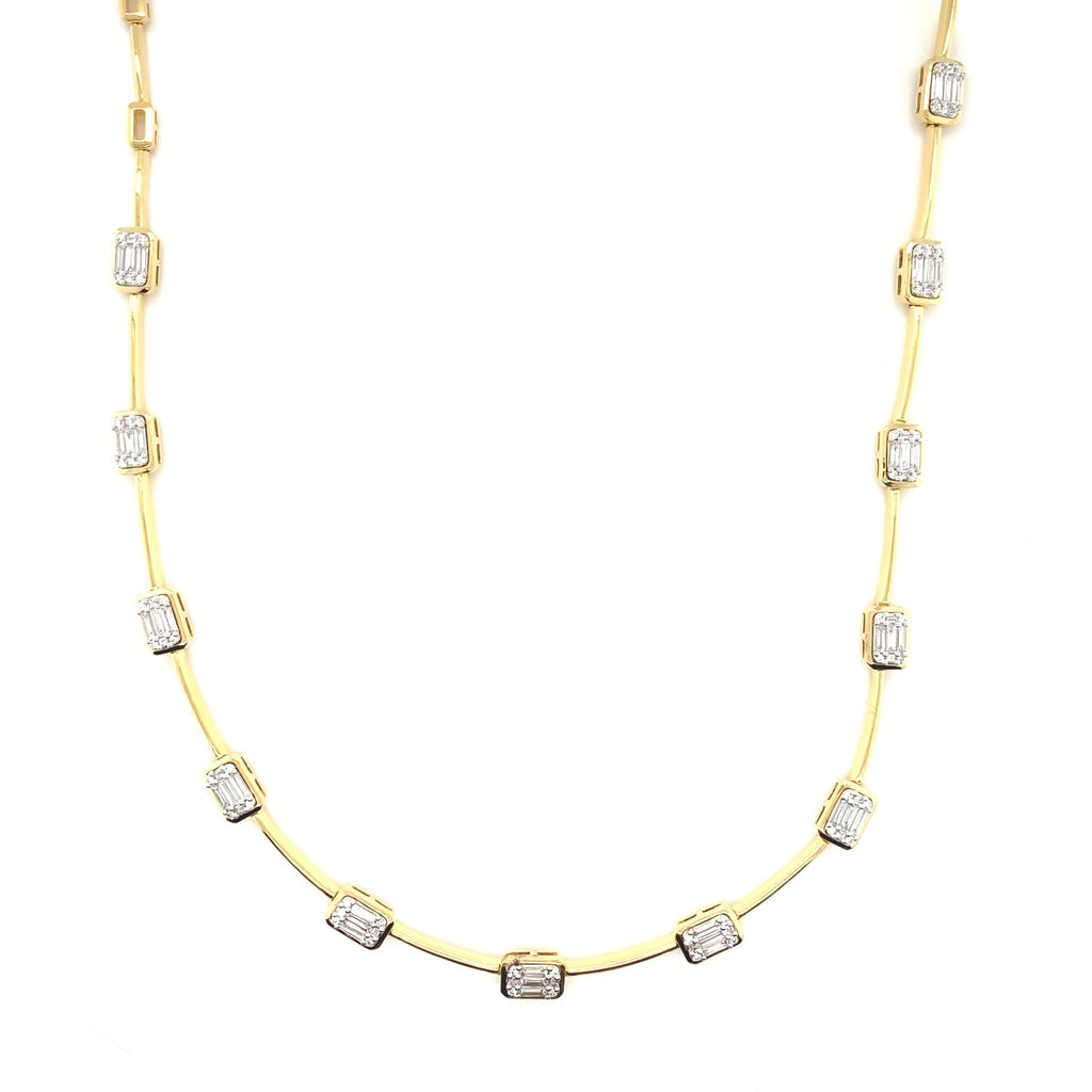 18kt Yellow Gold Diamond Illusion Necklace