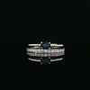 14kt White Gold Blue Spinel & Diamond Bypass Ring