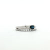 14kt White Gold Blue Spinel & Diamond Bypass Ring