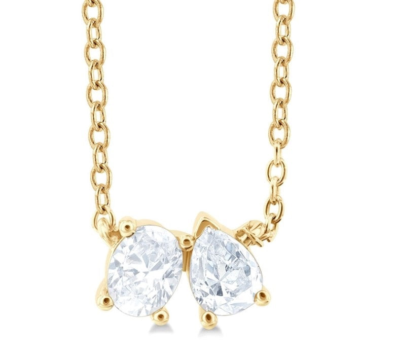 14kt Yellow Gold Two Diamond Necklace