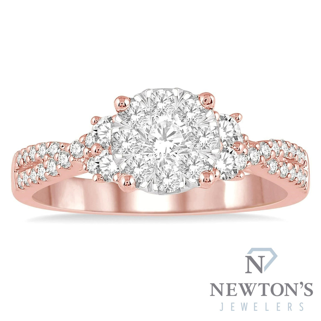 14kt Rose Gold Illusion Engagement Ring