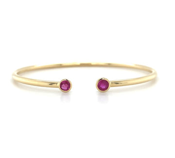 14kt Yellow Gold Ruby Bypass Bracelet
