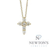 14kt Yellow Gold Diamond Cross Pendant With Chain (0.27ct)