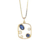 14kt Yellow Gold Diamond and Sapphire Pendant with Chain
