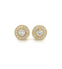 14kt Yellow Gold Diamond Halo Stud Earrings