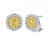 14kt White and Yellow Diamond Earrings in Tu-tone Gold