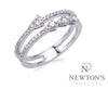 14kt White Gold Diamond Double Band Stackable