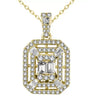 14kt Yellow Gold Double Halo Diamond Pendant