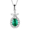 14kt White Gold Emerald and Diamond Pendant