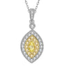 14kt Yellow and White Diamond Pendant in White and Yellow Gold