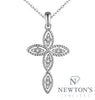 14kt White Gold Diamond Cross with Chain