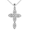 14kt White Gold Diamond Cross with Chain