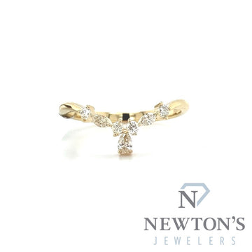 14kt Yellow Gold Diamond Contour Stackable