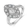 14kt White Gold Diamond Art Deco Style Ring