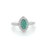 14kt White Gold Emerald and Diamond Ring