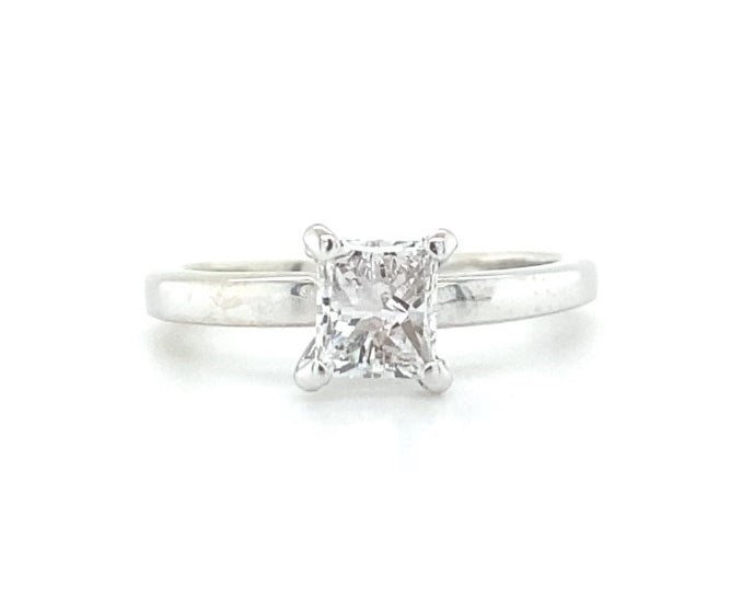 14kt White Gold Princess Cut Diamond Engagement Ring .70cts