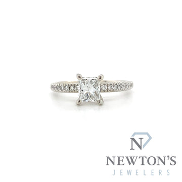 14kt White Gold Princess Cut Diamond Engagement Ring (0.91ct Tw)