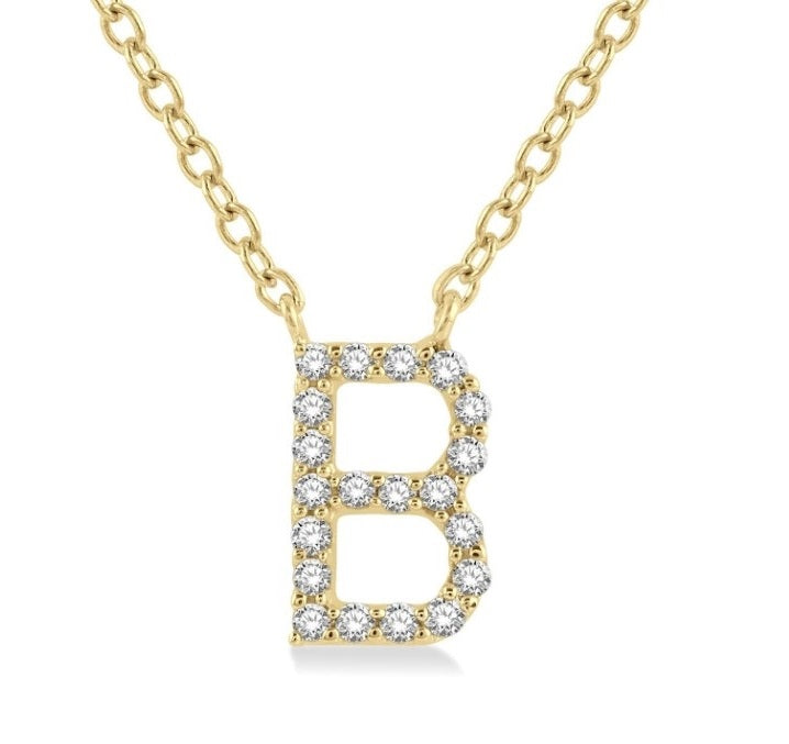 10kt Yellow Gold 'B' Initial Necklace