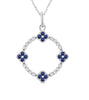 10kt White Gold Sapphire & Diamond Circle Pendant (No Chain Included)