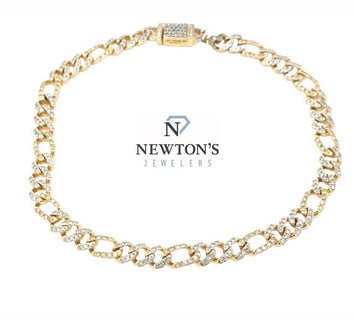 10kt Yellow Gold Diamond Link Bracelet