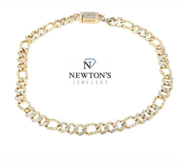 10kt Yellow Gold Diamond Link Bracelet
