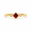 14kt Yellow Gold Bezel-Set Ruby & Diamond Ring