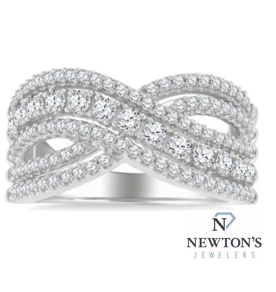 14kt White Gold Diamond Infinity Band