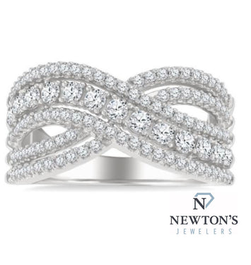14kt White Gold Diamond Infinity Band