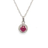 14kt White Gold Ruby and Diamond Pendant