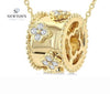 14kt Yellow Gold Diamond Clover Rondelle Pendant