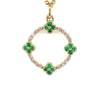 10kt Yellow Gold Emerald & Diamond Circle Pendant (No Chain Included)