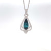 14kt White Gold Diamond and Tourmaline Pendant with Chain