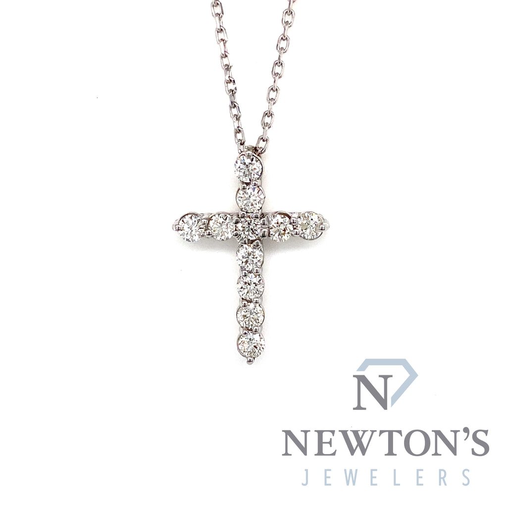 14kt White Gold Diamond Cross Pendant (0.95ct)