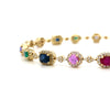 14kt Yellow Gold Mixed Shape Gemstone & Diamond Bracelet