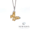 14kt White and Yellow Gold Butterfly Pendant