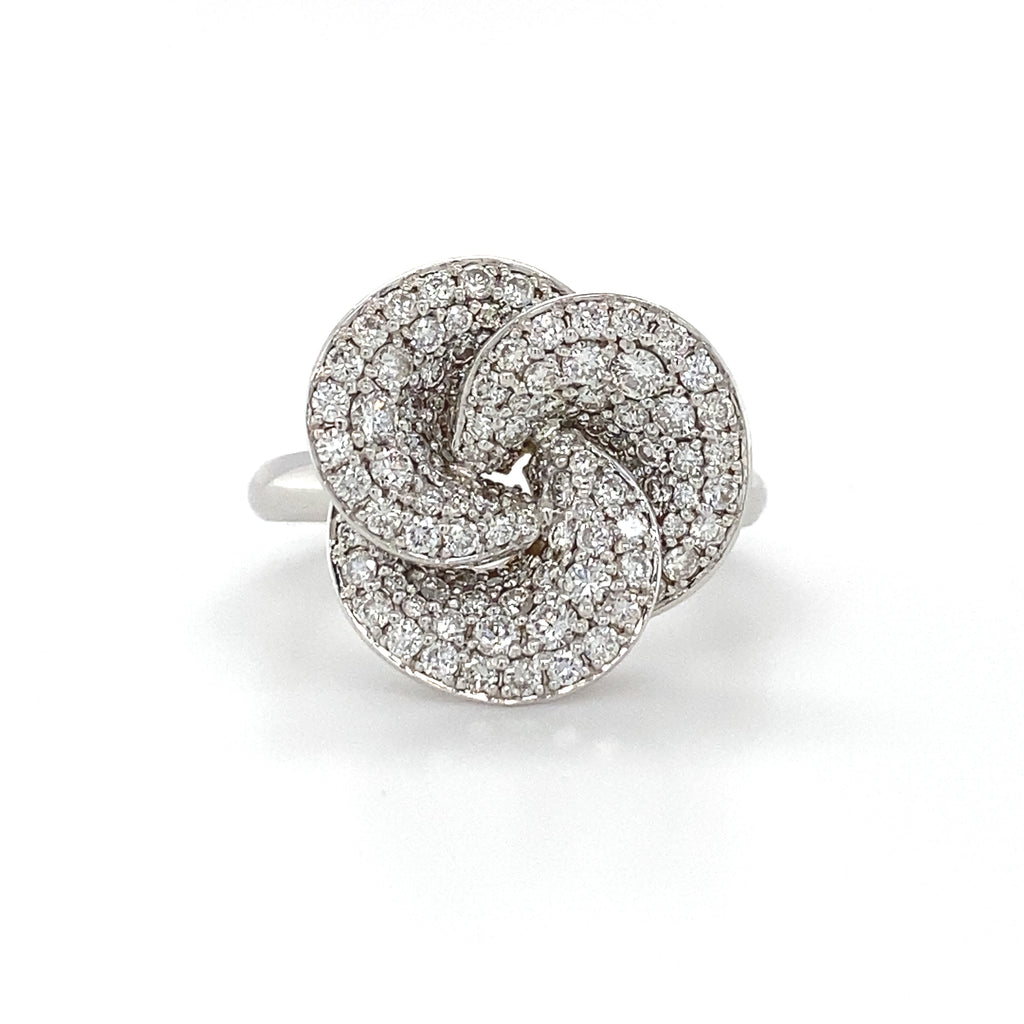 18kt White Gold Diamond Swirl Ring (0.64ct)