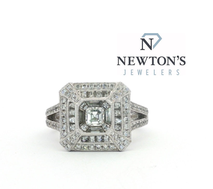 14kt White Gold Diamond Halo Ring
