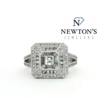 14kt White Gold Diamond Halo Ring