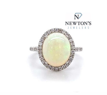 14kt White Gold Australian Opal Ring