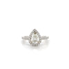 14kt White Gold Pear Diamond Halo Engagement Ring