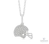 10kt White Gold Diamond Helmet Pendant and Chain