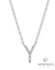 10kt White Gold Diamond Initial Pendant with Chain "Y"