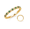 14kt Yellow Gold Emerald and Diamond Stackable