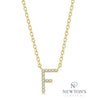 10kt Yellow Gold Diamond Initial Pendant with Chain "F"